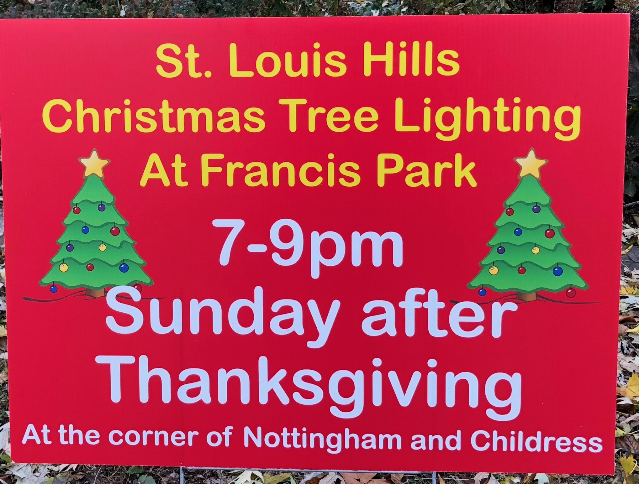 St Louis Hills Christmas Tree Lighting At Francis Park St Louis Hills Neighborhood Association Slhna